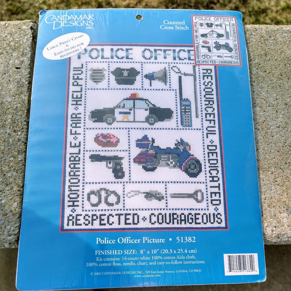 Cardamar Counted Cross Stitch Kit Police Officer